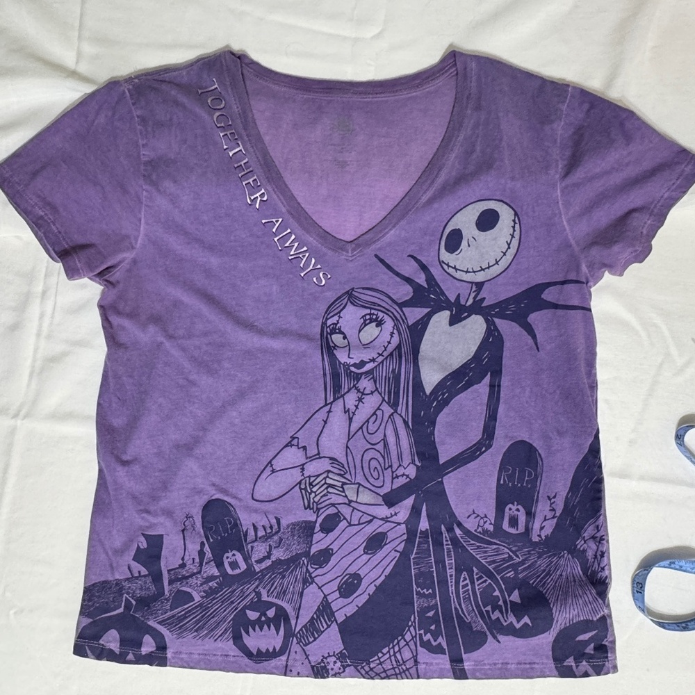 Disney Parks The Nightmare Before Christmas Purple T-Shirt Short Sleeve XL